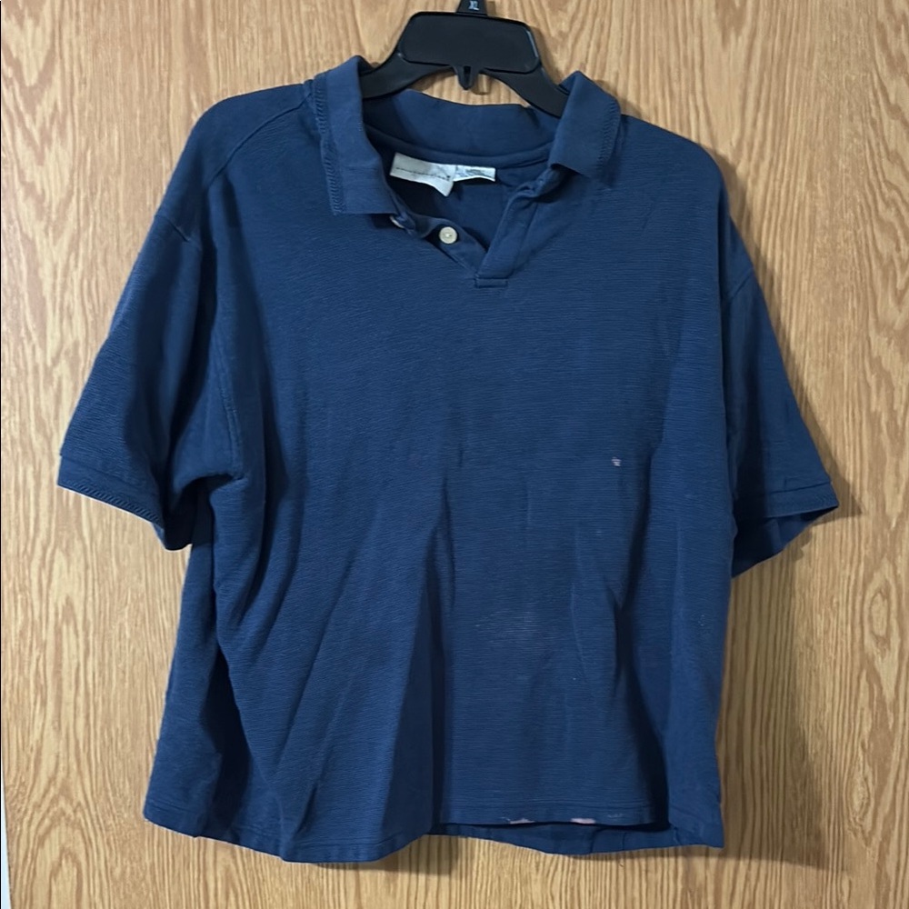 Vintage Women's Blue Polo Shirt